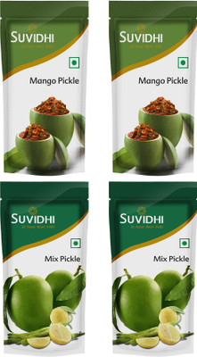 

Suvidhi 2 Mango Pickle & 2 Mix Pickle Mango, Mixed Pickle(200 g, Pack of4)