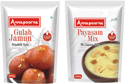 

Annapoorna Twin Pack Gulab jamun Mix & Payasam Mix (200gms each) 400 g(Pack of 2)