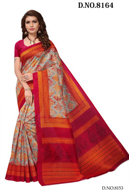 Riti Riwaz Printed Fashion Cotton Silk Saree(Multicolor)