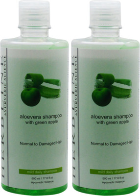 

Herbline Aloevera Shampoo with Green Apple 500ml Pack Of-2(500 ml)