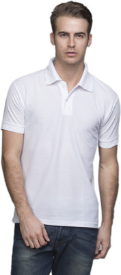 

Lambency Solid Men' Polo Neck White T-Shirt