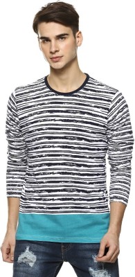 CAMPUS SUTRA Colorblock Men Round Neck White, Blue, Black T-Shirt