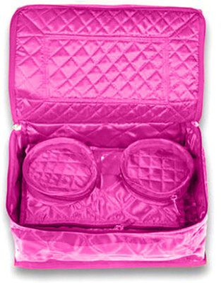 

ShopyBucket Very Attractive Jewellery Kit / Make up Kit / Box with 12 pouches in Heavy Quilted Satin Jewellery, Makeup Vanity Box(Pink)
