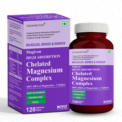 

Carbamide Forte Magnesium Glycinate Magnesium Citrate Magnesium Oxide for Muscles Bones & Nerves(120 No)