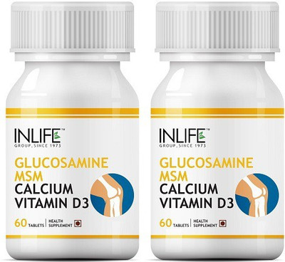 

Inlife Glucosamine MSM, Calcium Vitamin D3 for Knee Care (2 Pack)(120 No)