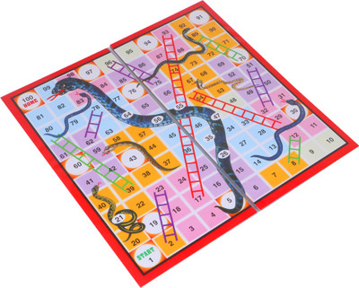 Skee Ludo Snakes and Ladders Travel Board Game 2-in-1 Classic Ludo Set Strategy Family board Game Party & Fun Board Game
