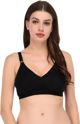 ELINA Women Full Coverage Non Padded Bra(Black)