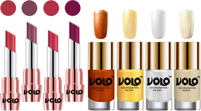 

Volo Ultra HD Shine Nail Polish and Creamy With Matte Lipsticks Combo(Set of 8)