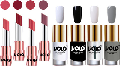 

Volo Ultra HD Shine Nail Polish and Creamy With Matte Lipsticks Combo(Set of 8)
