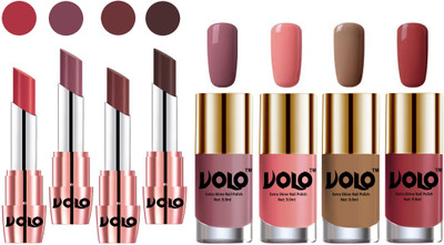 

Volo Ultra HD Shine Nail Polish and Creamy With Matte Lipsticks Combo(Set of 8)
