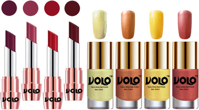

Volo Ultra HD Shine Nail Polish and Creamy With Matte Lipsticks Combo(Set of 8)