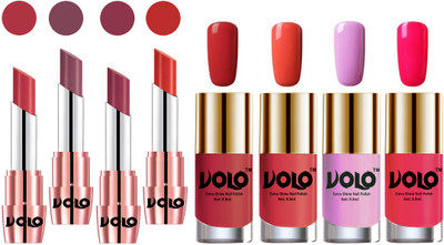 

Volo Ultra HD Shine Nail Polish and Creamy With Matte Lipsticks Combo(Set of 8)