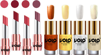 

Volo Ultra HD Shine Nail Polish and Creamy With Matte Lipsticks Combo(Set of 8)
