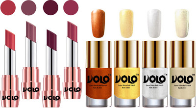 

Volo Ultra HD Shine Nail Polish and Creamy With Matte Lipsticks Combo(Set of 8)