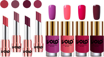 

Volo Ultra HD Shine Nail Polish and Creamy With Matte Lipsticks Combo(Set of 8)