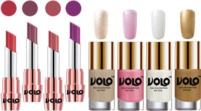 

Volo Ultra HD Shine Nail Polish and Creamy With Matte Lipsticks Combo(Set of 8)