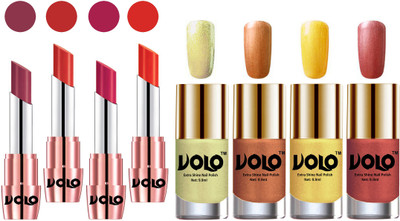 

Volo Ultra HD Shine Nail Polish and Creamy With Matte Lipsticks Combo(Set of 8)