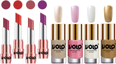 

Volo Ultra HD Shine Nail Polish and Creamy With Matte Lipsticks Combo(Set of 8)