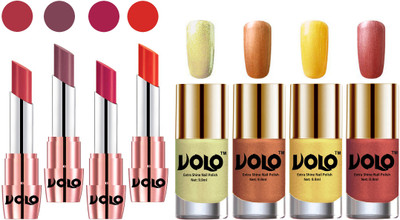 

Volo Ultra HD Shine Nail Polish and Creamy With Matte Lipsticks Combo(Set of 8)
