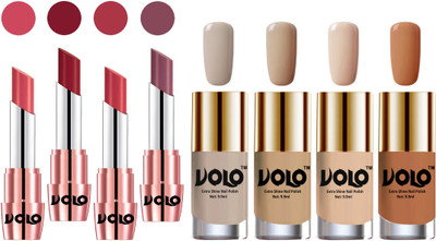 

Volo Ultra HD Shine Nail Polish and Creamy With Matte Lipsticks Combo(Set of 8)