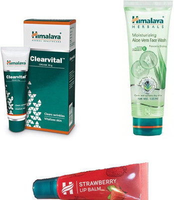 

Himalaya aloe vera face wash, cleearvital cream, lip balm(Set of 3)
