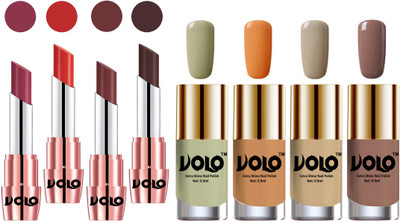 

Volo Ultra HD Shine Nail Polish and Creamy With Matte Lipsticks Combo(Set of 8)