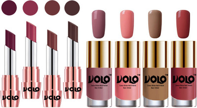 

Volo Ultra HD Shine Nail Polish and Creamy With Matte Lipsticks Combo(Set of 8)