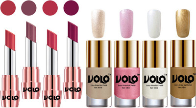 

Volo Ultra HD Shine Nail Polish and Creamy With Matte Lipsticks Combo(Set of 8)