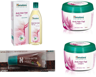 

Himalaya Anti Hair Fall Oil, Anti Hair Fall Cream, Cocoa Butter Lip Balm(Set of 4)