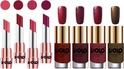 

Volo Ultra HD Shine Nail Polish and Creamy With Matte Lipsticks Combo(Set of 8)