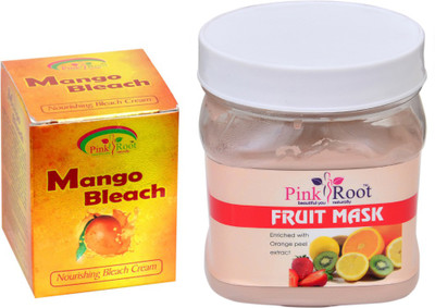 

Pink Root FRUIT MASK 500GM WITH MANGO BLEACH 50GM(Set of 2)