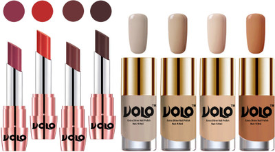 

Volo Ultra HD Shine Nail Polish and Creamy With Matte Lipsticks Combo(Set of 8)