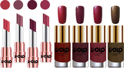 

Volo Ultra HD Shine Nail Polish and Creamy With Matte Lipsticks Combo(Set of 8)