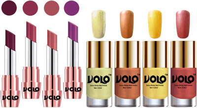

Volo Ultra HD Shine Nail Polish and Creamy With Matte Lipsticks Combo(Set of 8)