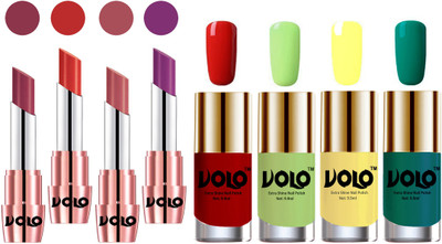 

Volo Ultra HD Shine Nail Polish and Creamy With Matte Lipsticks Combo(Set of 8)