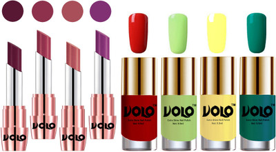 

Volo Ultra HD Shine Nail Polish and Creamy With Matte Lipsticks Combo(Set of 8)