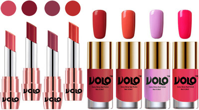 

Volo Ultra HD Shine Nail Polish and Creamy With Matte Lipsticks Combo(Set of 8)