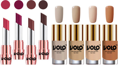 

Volo Ultra HD Shine Nail Polish and Creamy With Matte Lipsticks Combo(Set of 8)