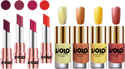 

Volo Ultra HD Shine Nail Polish and Creamy With Matte Lipsticks Combo(Set of 8)
