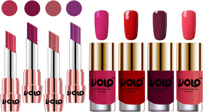 

Volo Ultra HD Shine Nail Polish and Creamy With Matte Lipsticks Combo(Set of 8)