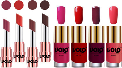 

Volo Ultra HD Shine Nail Polish and Creamy With Matte Lipsticks Combo(Set of 8)