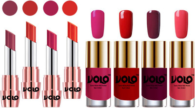 

Volo Ultra HD Shine Nail Polish and Creamy With Matte Lipsticks Combo(Set of 8)