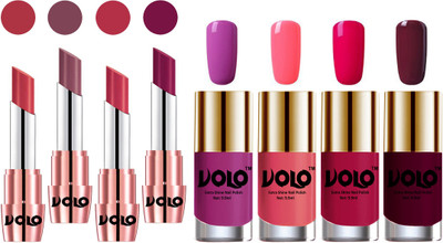 

Volo Ultra HD Shine Nail Polish and Creamy With Matte Lipsticks Combo(Set of 8)