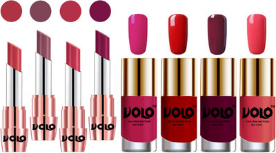 

Volo Ultra HD Shine Nail Polish and Creamy With Matte Lipsticks Combo(Set of 8)