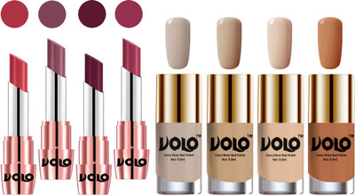 

Volo Ultra HD Shine Nail Polish and Creamy With Matte Lipsticks Combo(Set of 8)