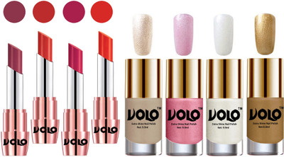 

Volo Ultra HD Shine Nail Polish and Creamy With Matte Lipsticks Combo(Set of 8)