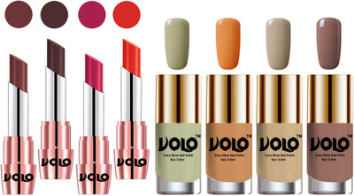 

Volo Ultra HD Shine Nail Polish and Creamy With Matte Lipsticks Combo(Set of 8)