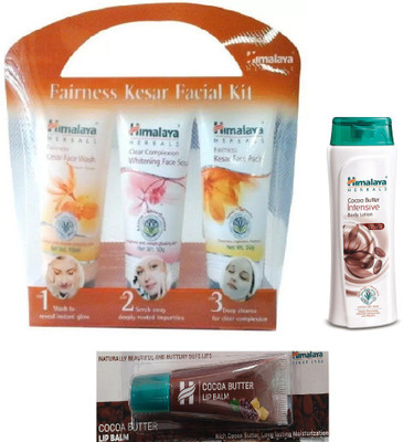 

Himalaya kesar face kit, coca butter lip balm, coca butter body lotion(Set of 3)