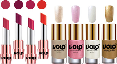 

Volo Ultra HD Shine Nail Polish and Creamy With Matte Lipsticks Combo(Set of 8)