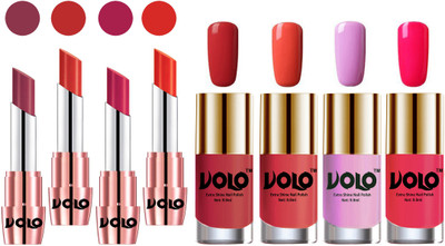 

Volo Ultra HD Shine Nail Polish and Creamy With Matte Lipsticks Combo(Set of 8)
